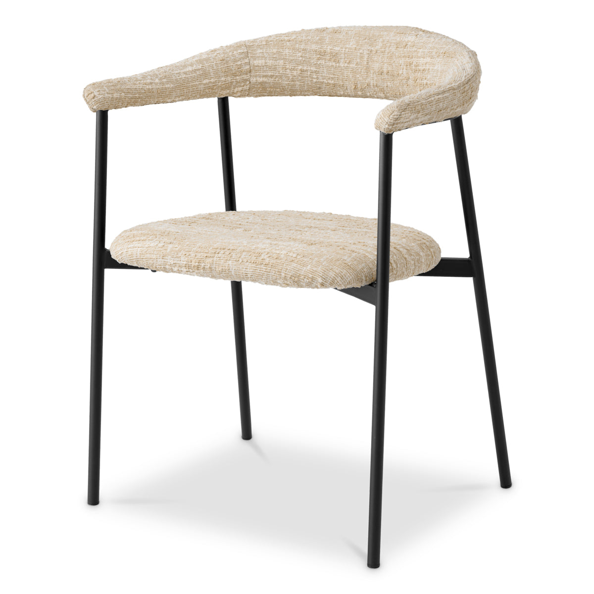 White Bouclé Dining Chairs (2) Julio