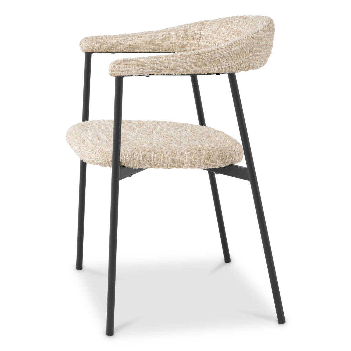 White Bouclé Dining Chairs (2) Julio