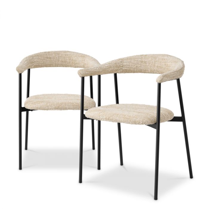 Dining Chair Julio bouclé sonata cream set of 2