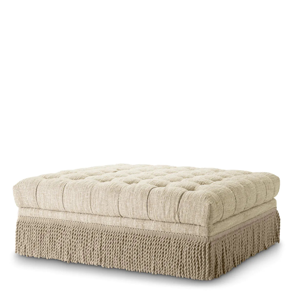 Boucle Tufted Fringe Ottoman Dorantes | Eichholtzmh.com