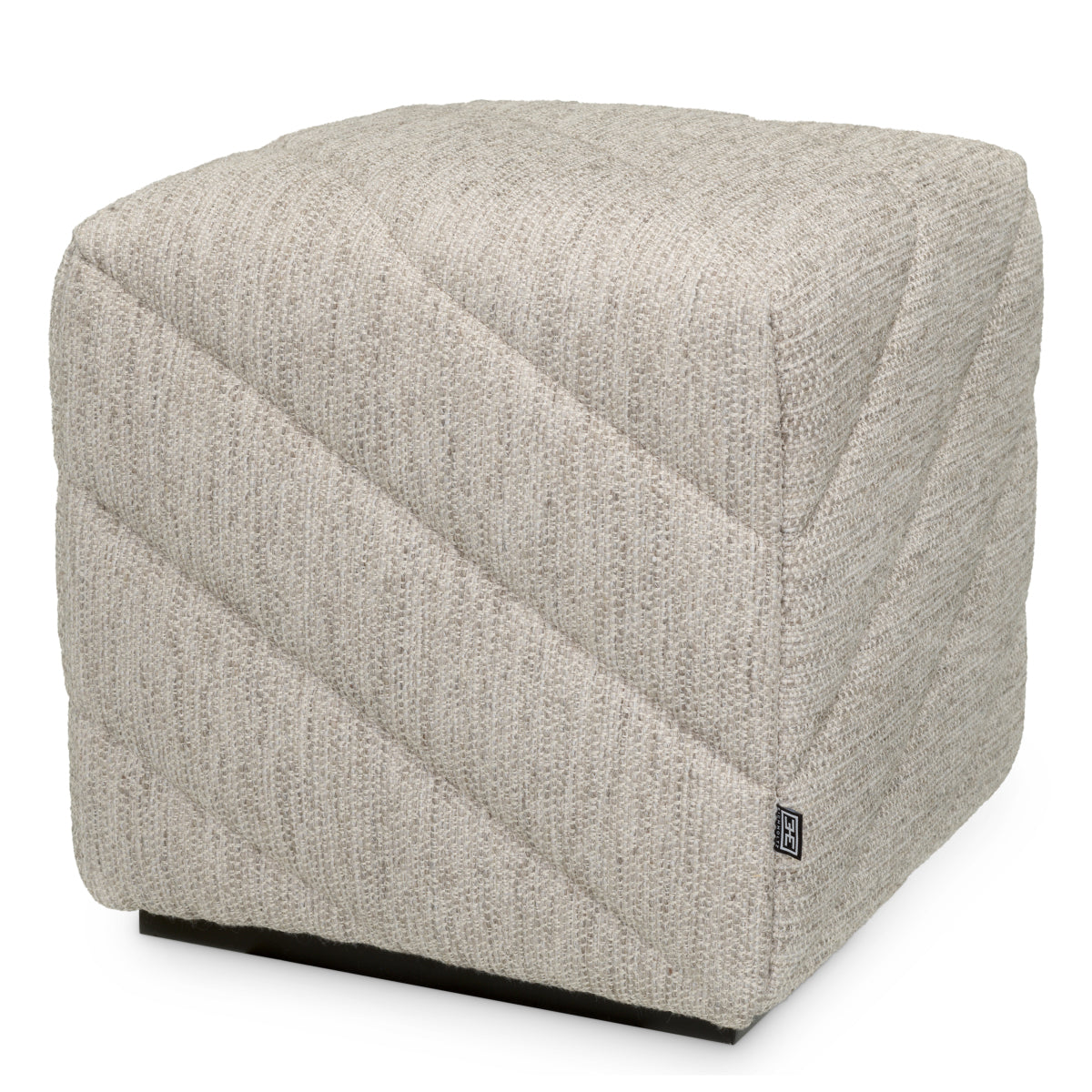 Gray Upholstered Modern Stool Avellino