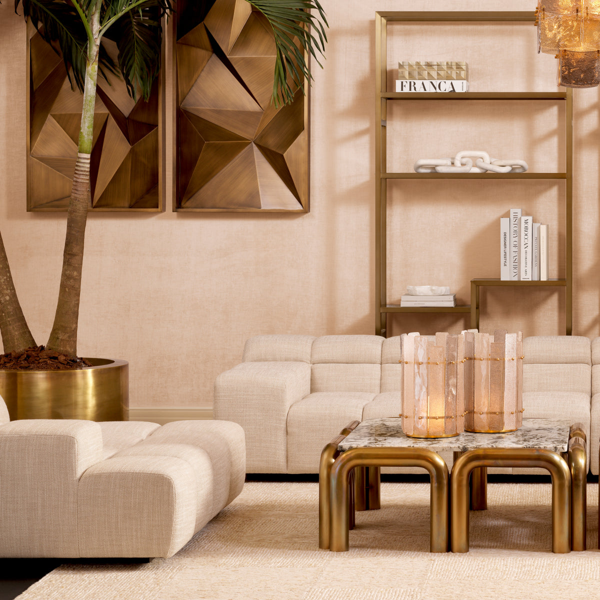 Grid-Tufted Modular Sofa Left Hunter