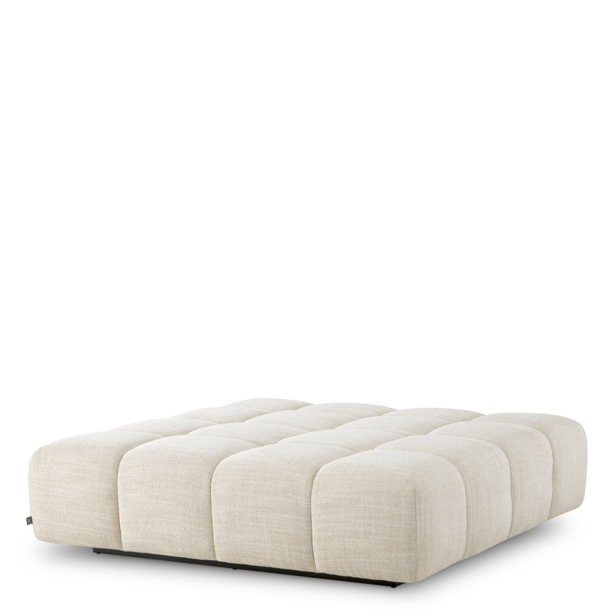 Beige Grid-Tufted Modular Ottoman Hunter