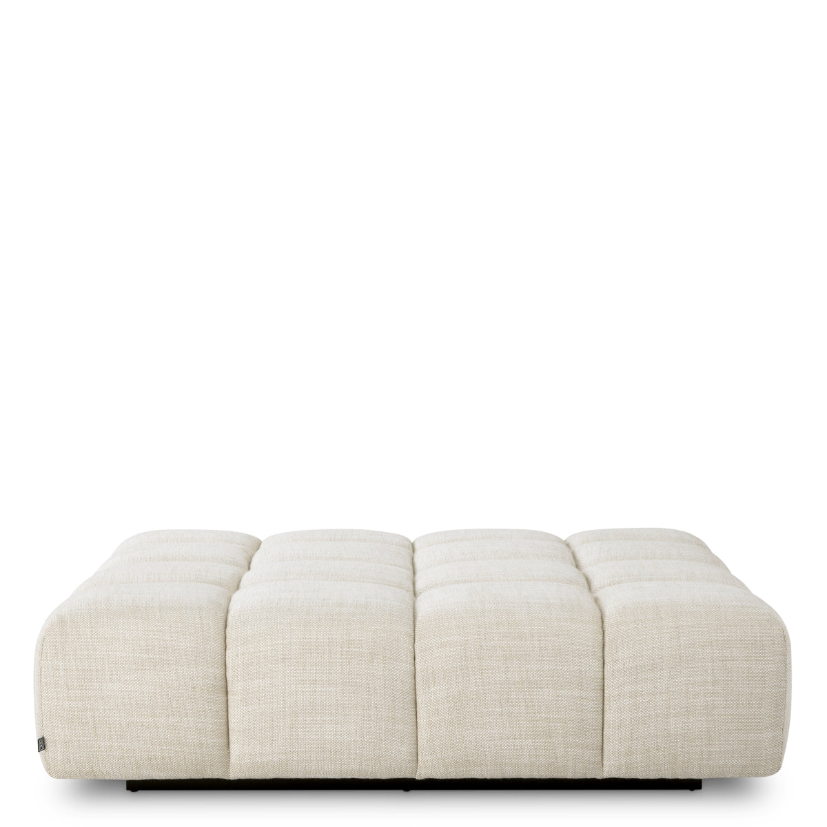 Beige Grid-Tufted Modular Ottoman Hunter