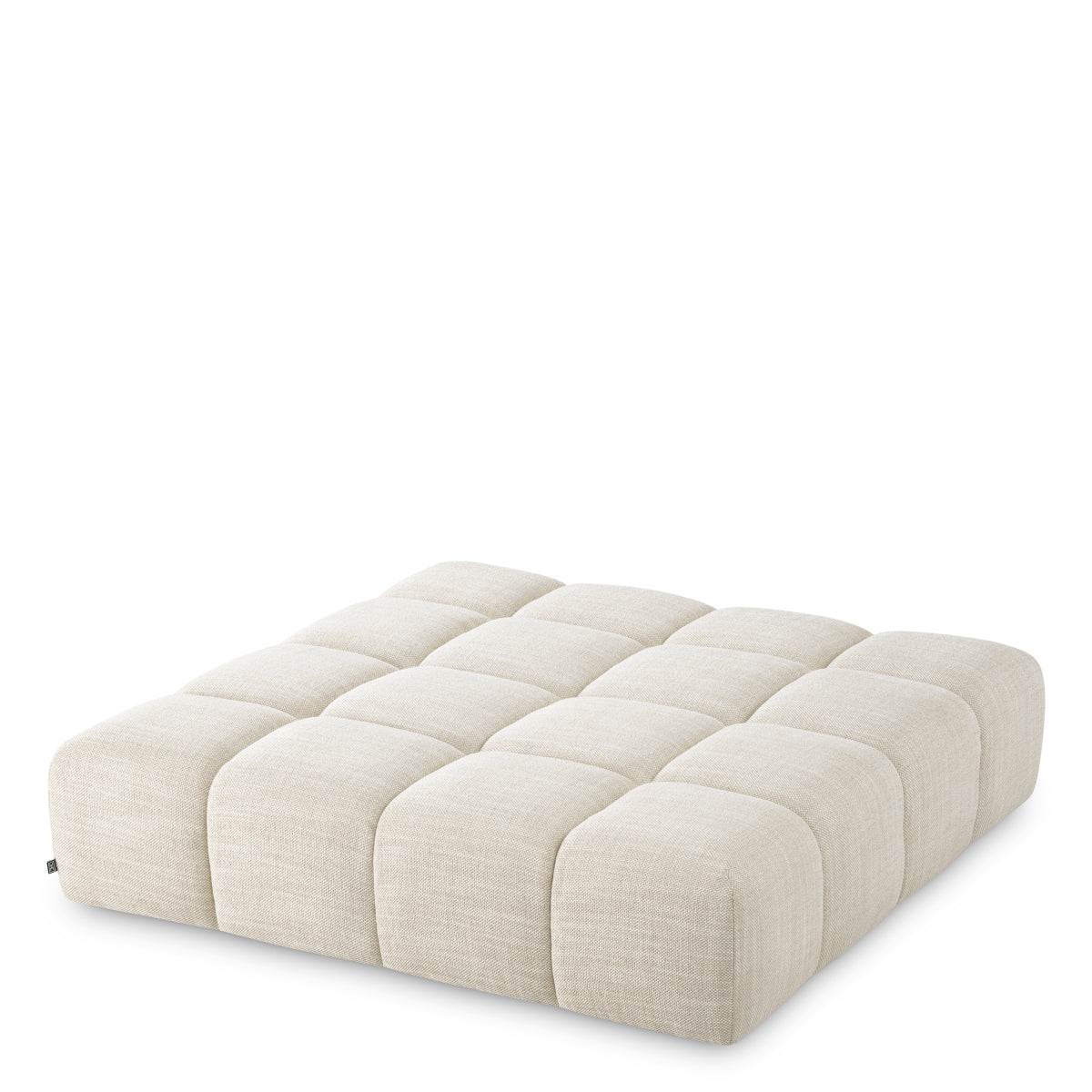 Beige Grid-Tufted Modular Ottoman Hunter