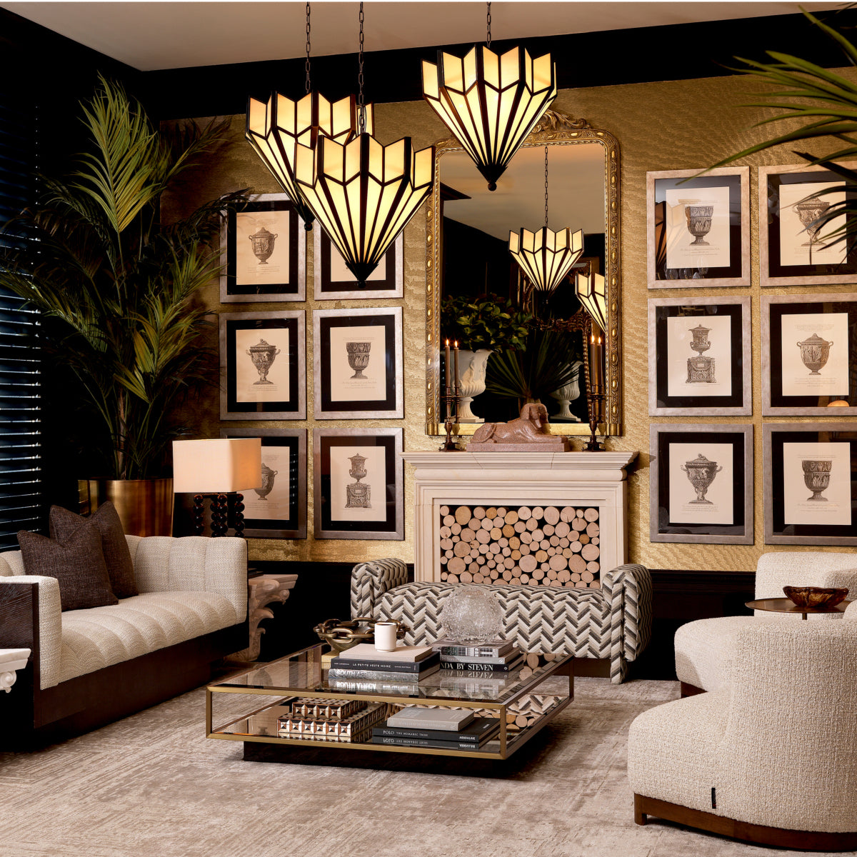 Chevron Brown Bench Del Vale | Eichholtzmh.com