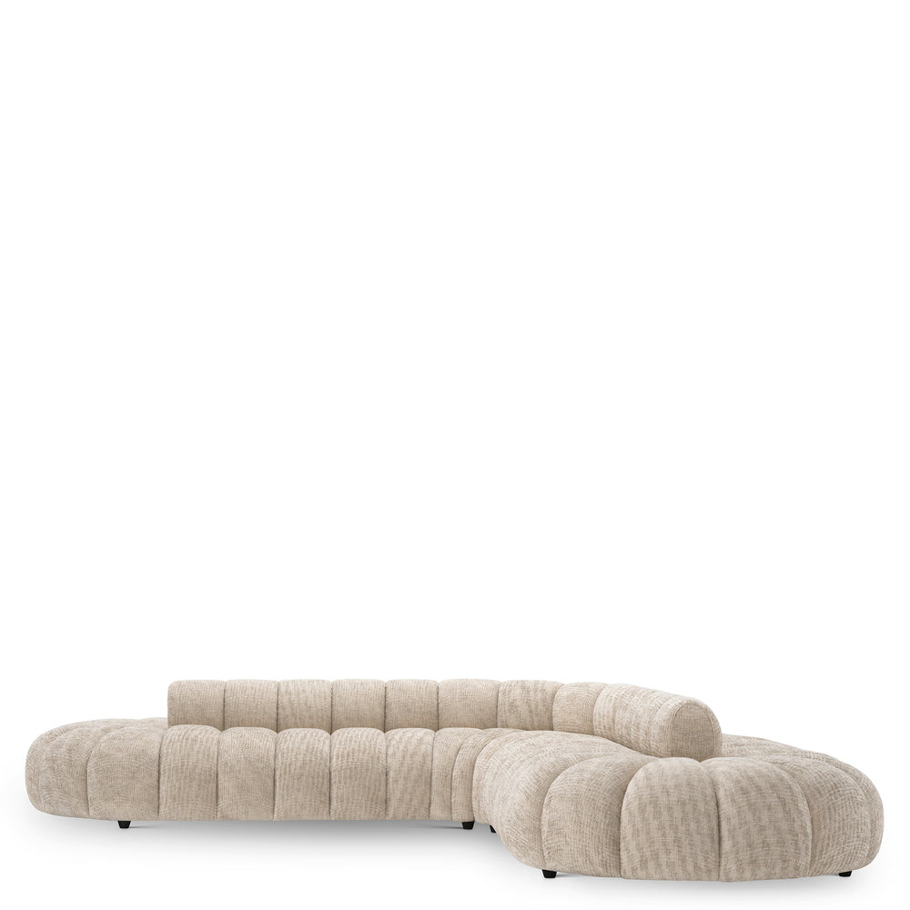 Beige Channeled Curved Sofa Alison | Eichholtzmh.com