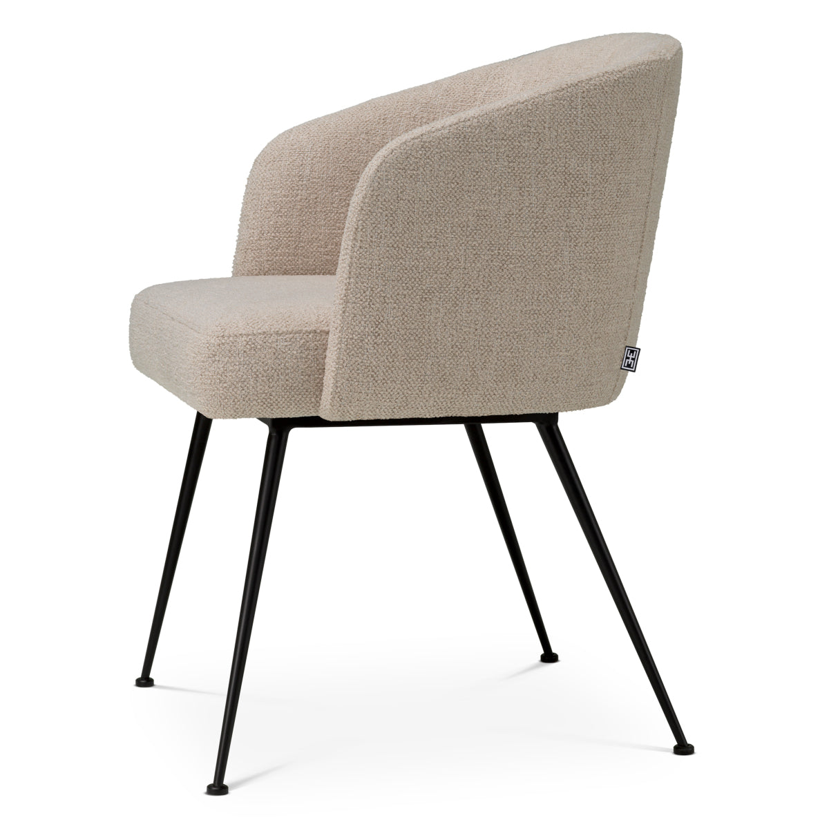 Off-white Fabric Upholstered Dining Armchair Aiden