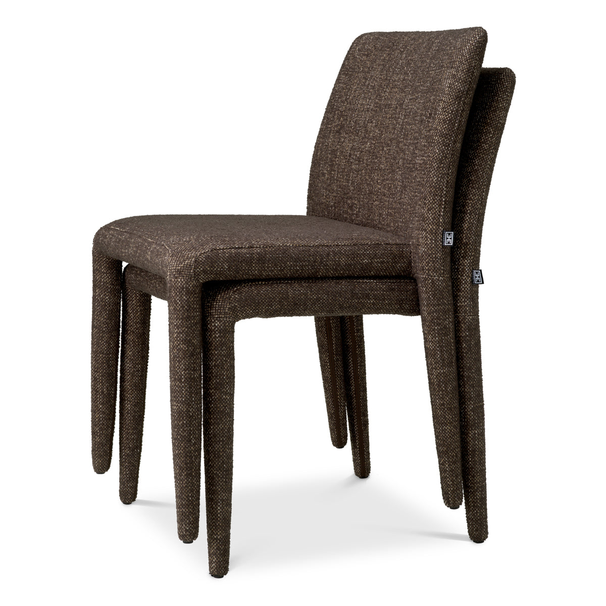 Brown Upholstered Dining Chairs (2) Leiza