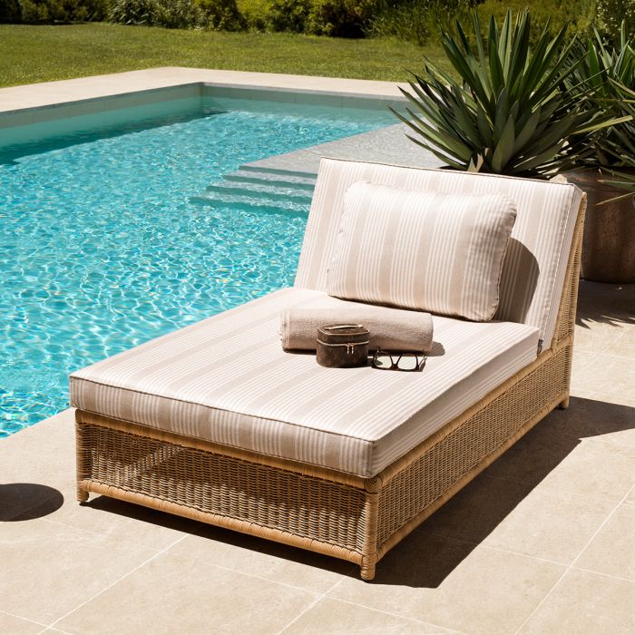 Outdoor Modular Daybed Hampton Single faux rattan saville beige