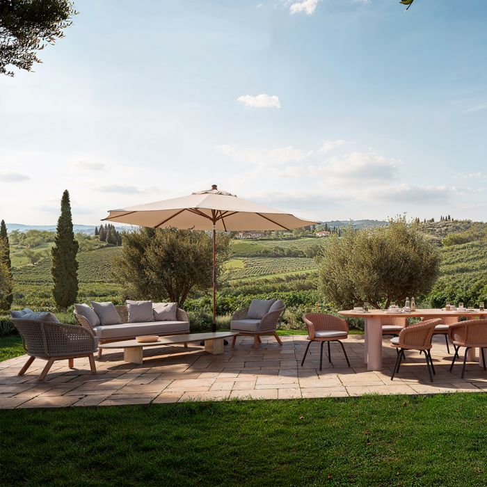 Outdoor Chair Trinity cream weave viola sand