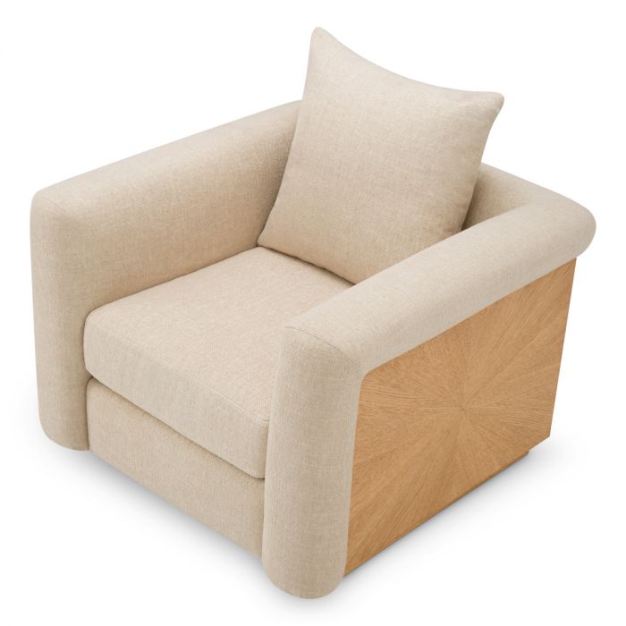 Chair Amadeo natural oak veneer renato ecru