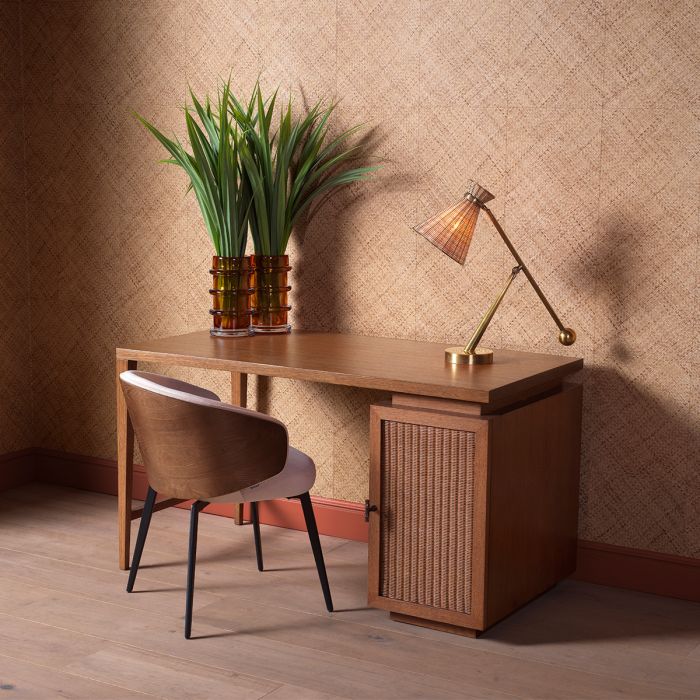 Dining Chair Camerota walnut finish sabino beige