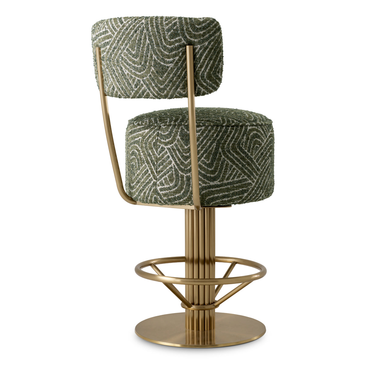 Green Fabric Swivel Bar Stool Carleton