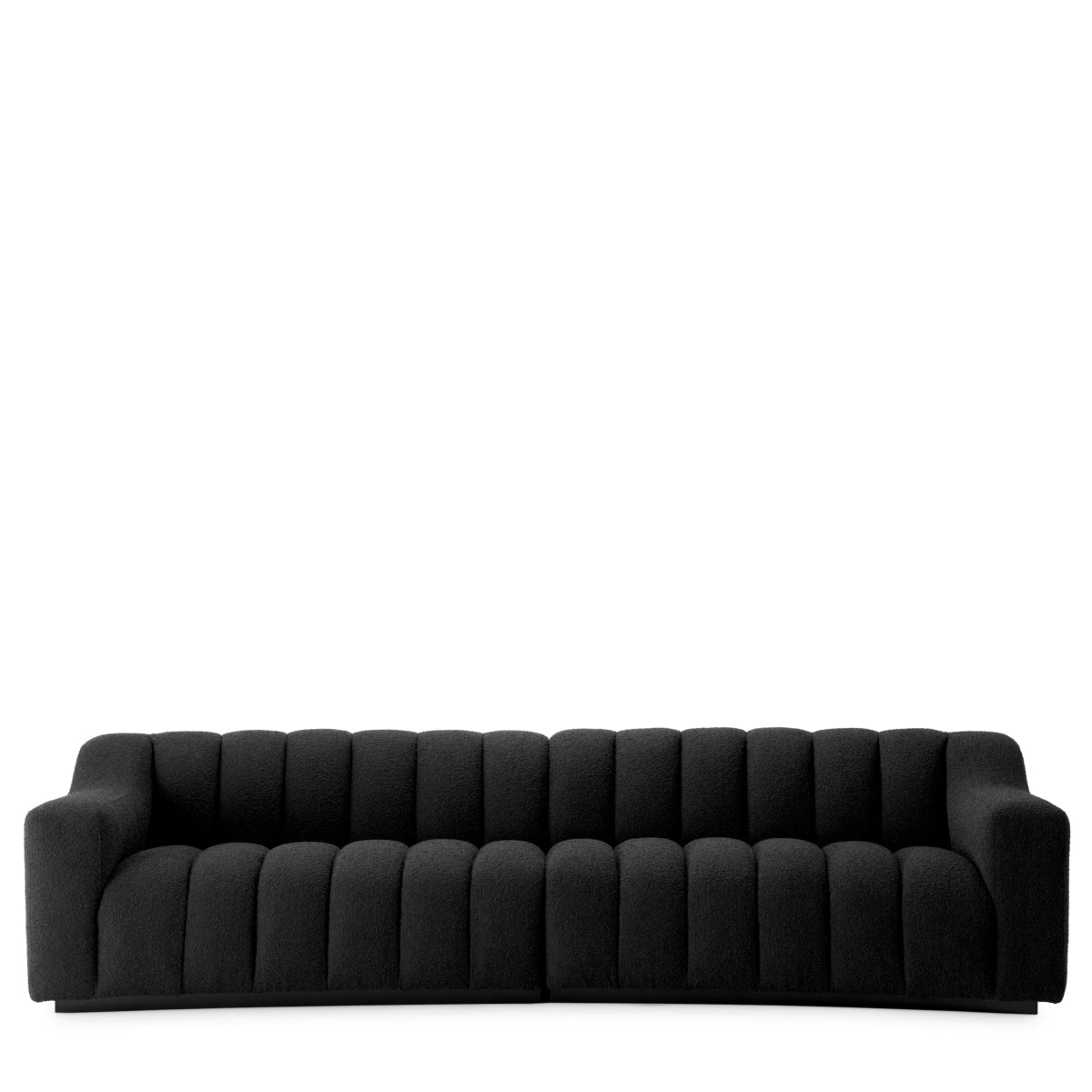 Boucle Black Channeled Boucle Sofa L Kelly
