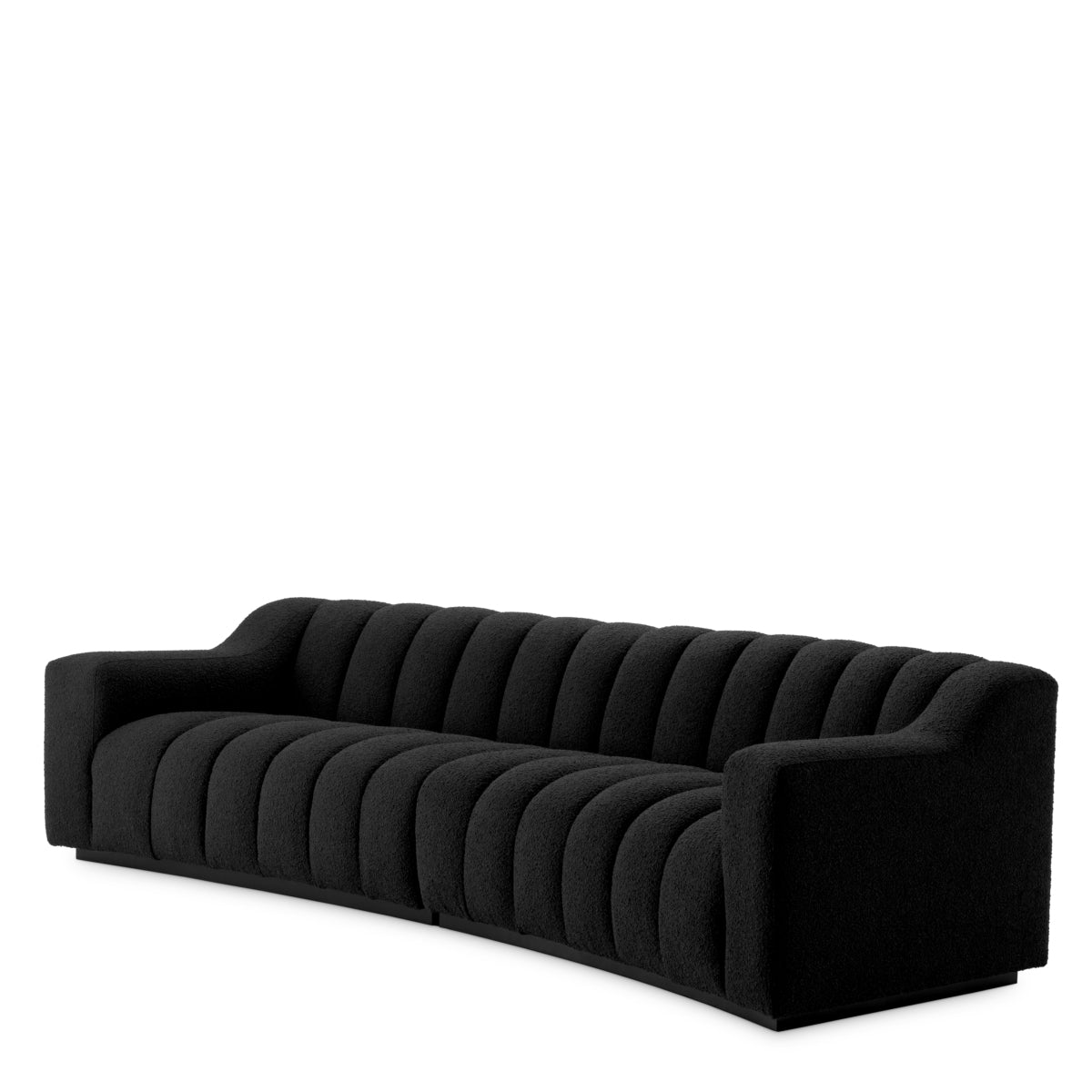 Boucle Black Channeled Boucle Sofa L Kelly