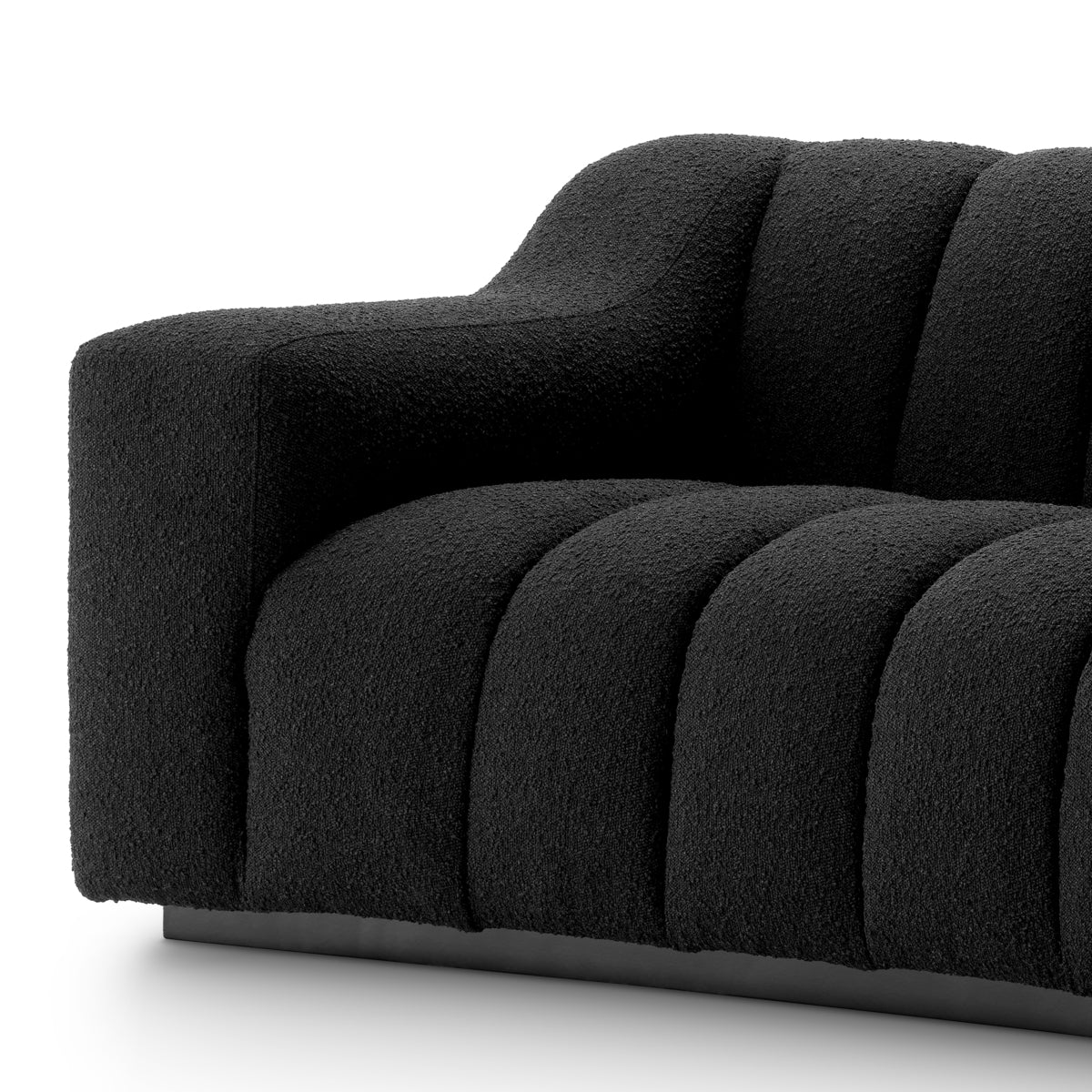 Boucle Black Channeled Boucle Sofa L Kelly