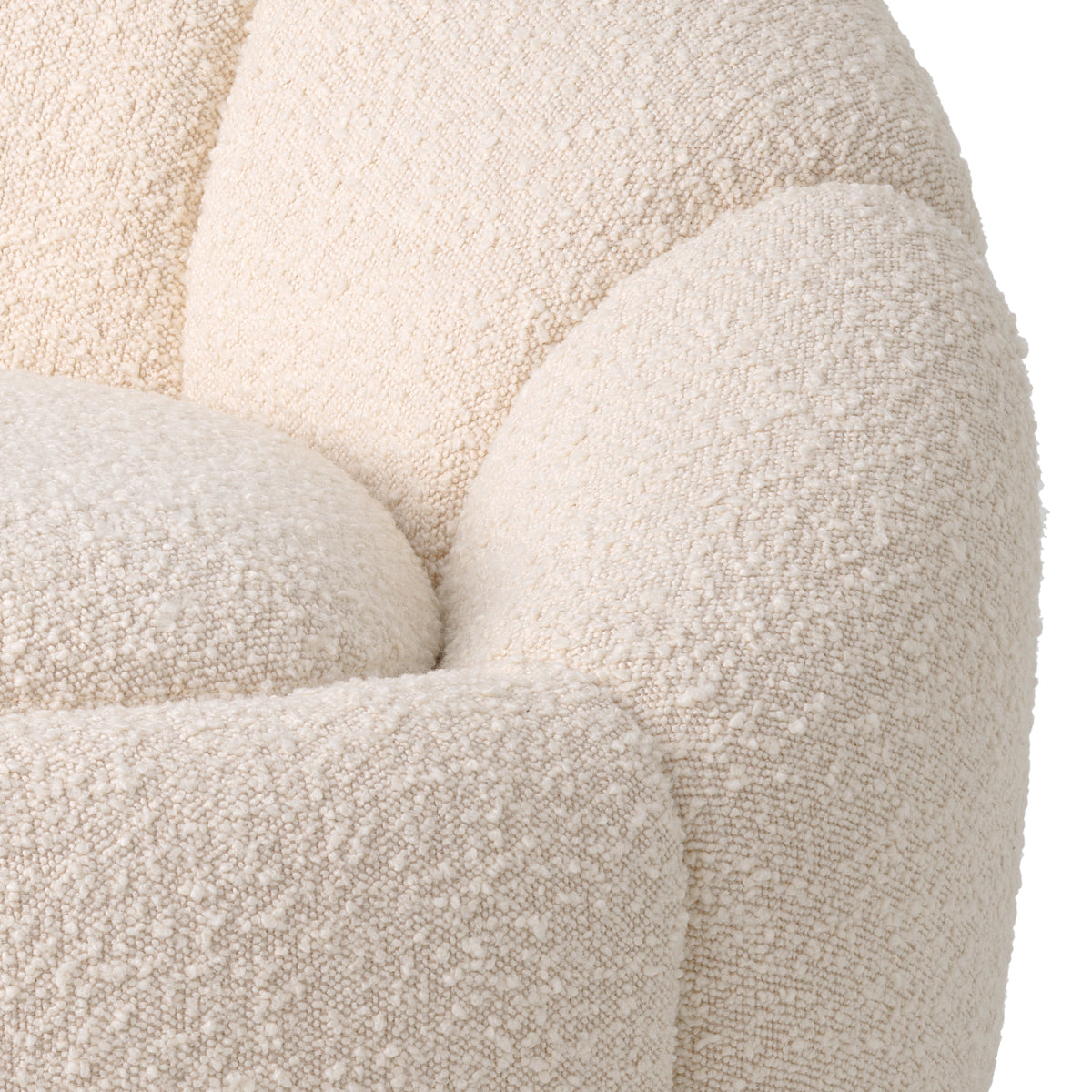 Cream Boucle Swivel Chair Inger