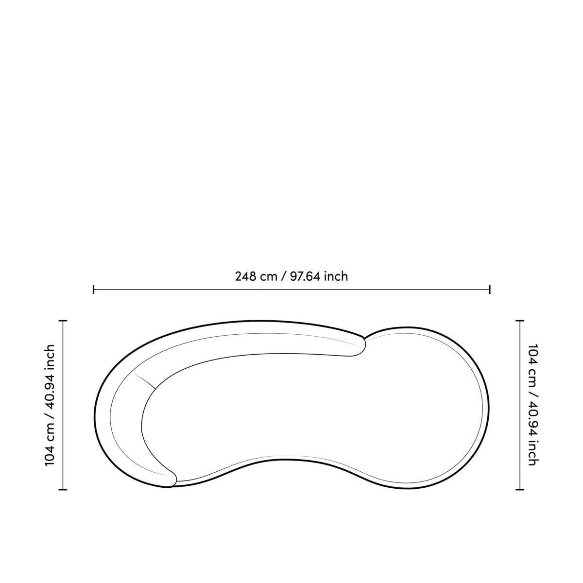 Minimalist Curved Sofa Bernd