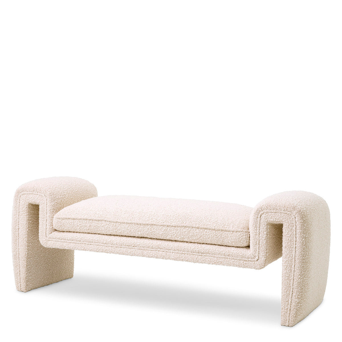 Cream Free-form Upholstered Bench S Tondo