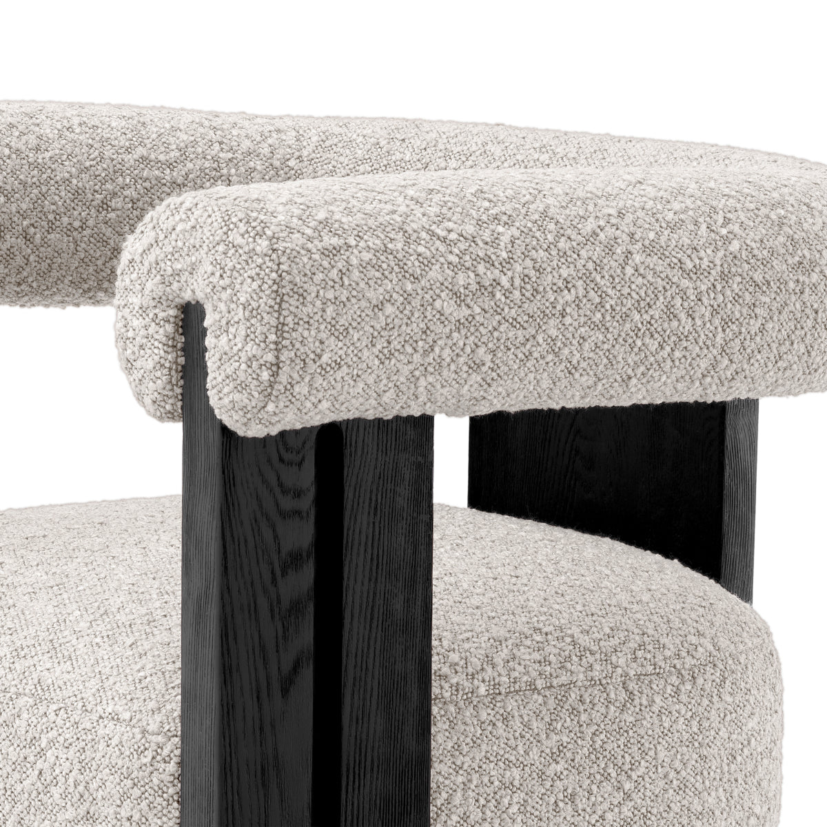 Bouclé Gray Dining Chair Percy