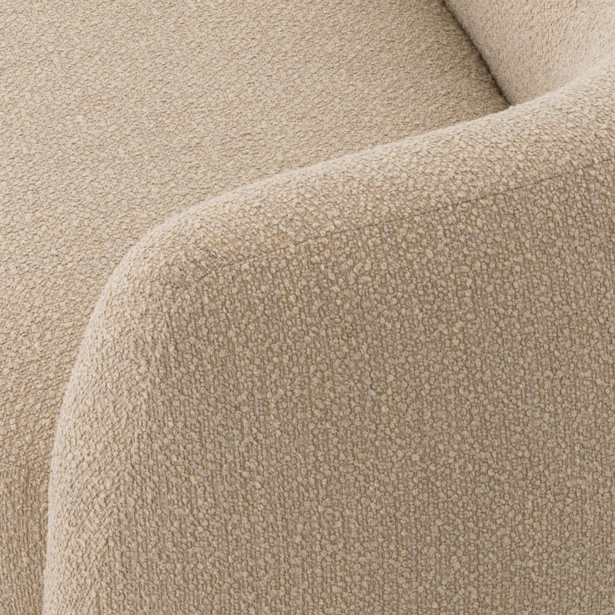 Boucle Sand Curved Sofa Blaine