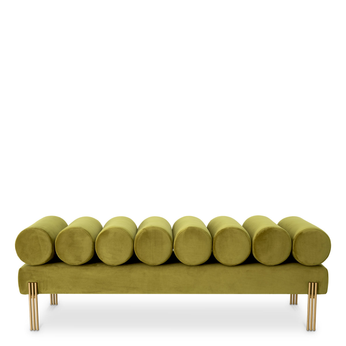 Green Velvet Art Deco Bench Oxley