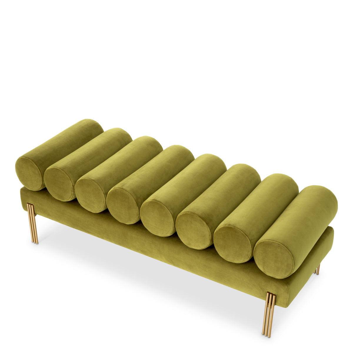 Green Velvet Art Deco Bench Oxley