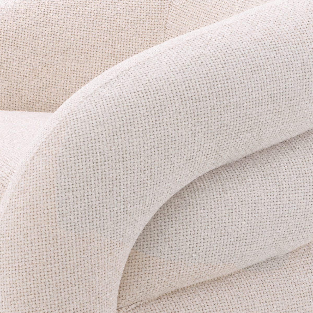 White Curved Swivel Armchair Novelle