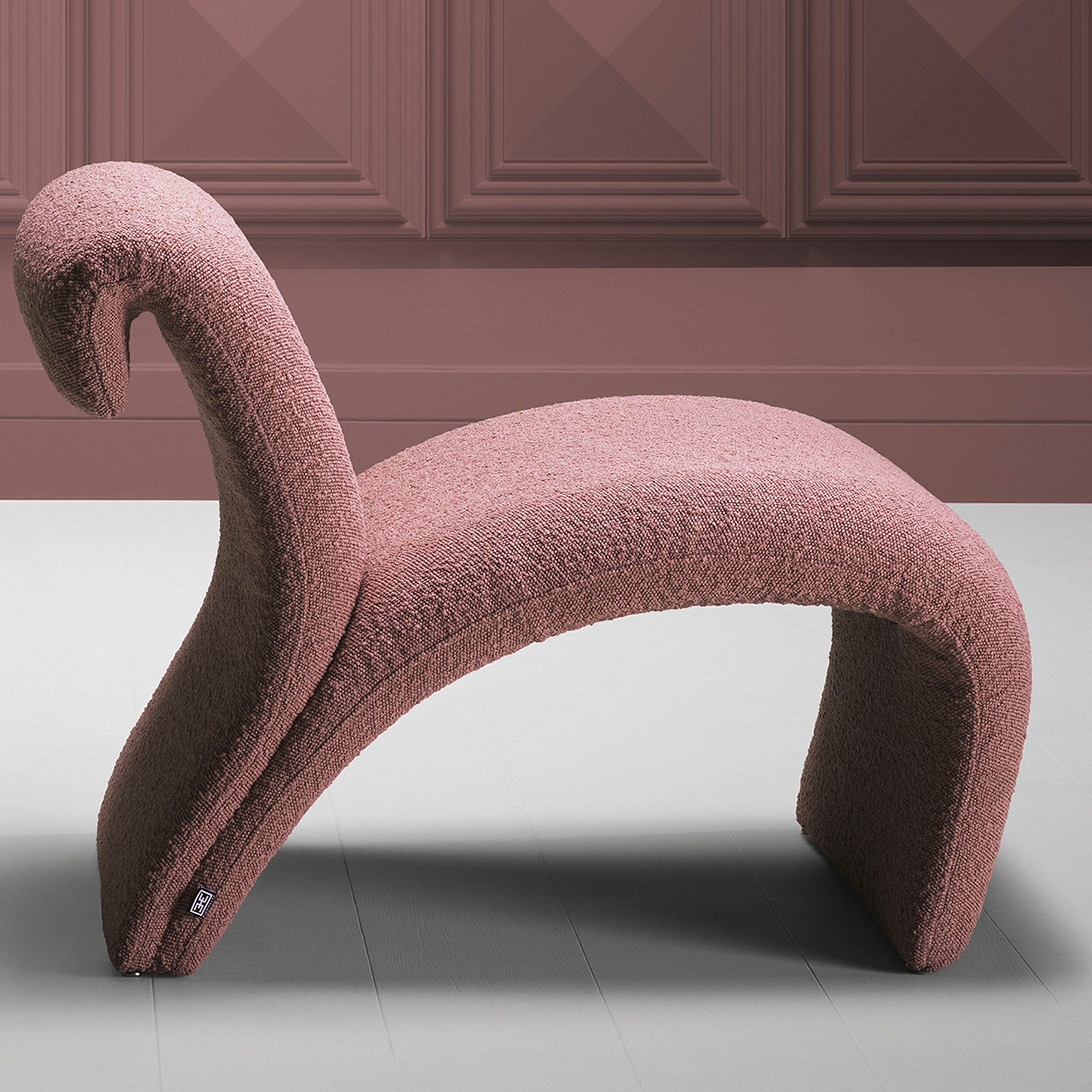 Pink Bouclé Accent Chair Vignola