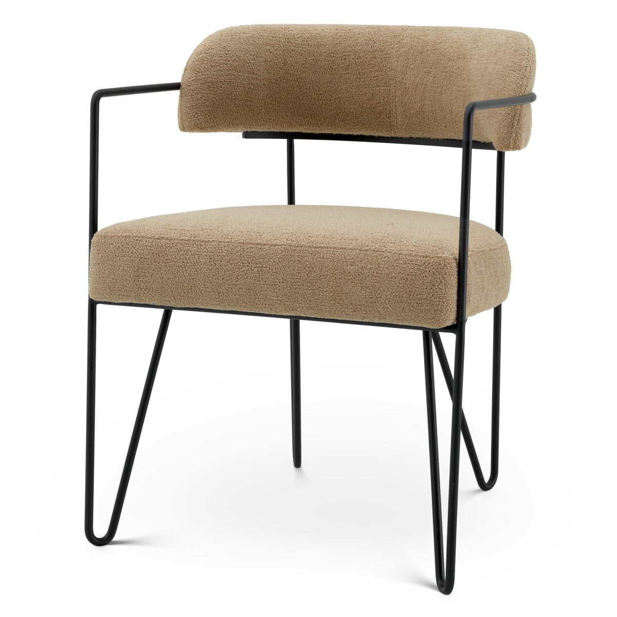 Beige Metal Framed Dining Chair Giuseppe