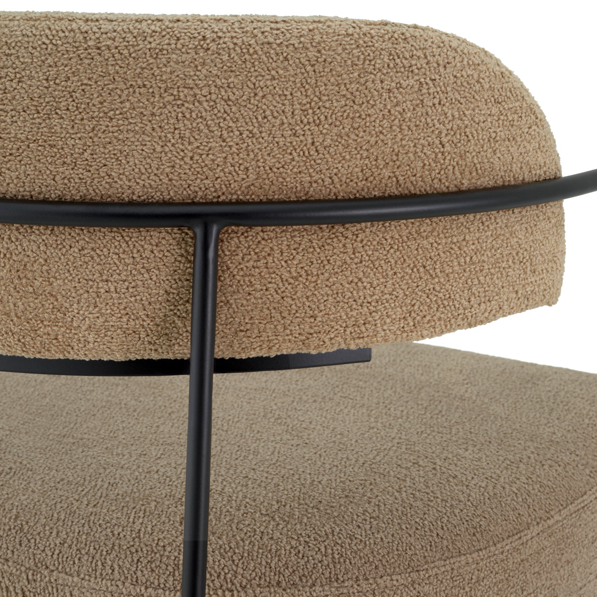 Beige Metal Framed Dining Chair Giuseppe