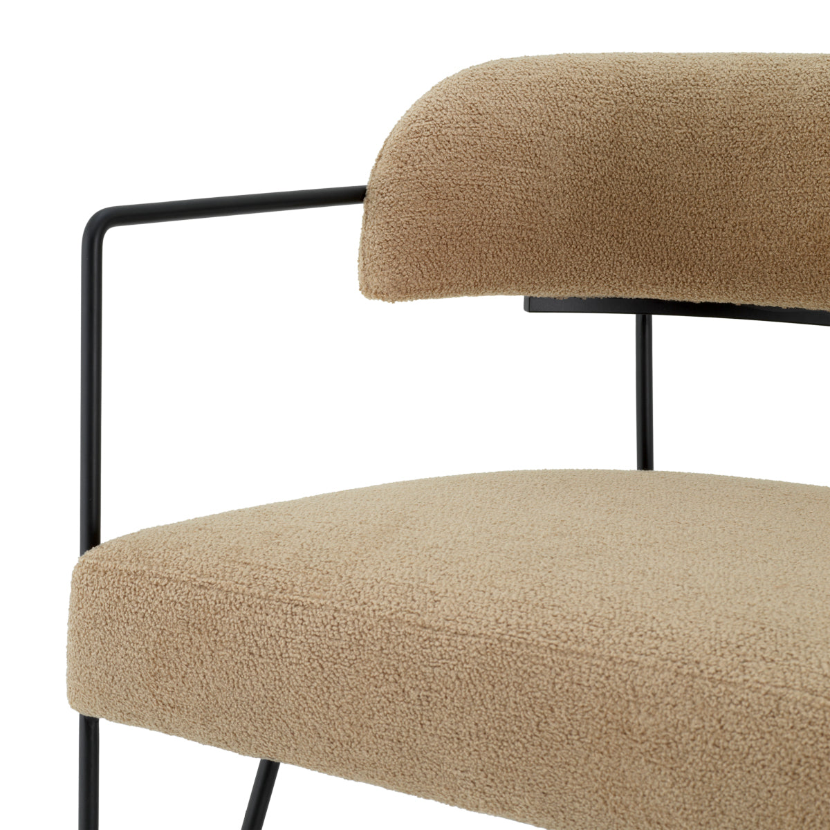 Beige Metal Framed Dining Chair Giuseppe