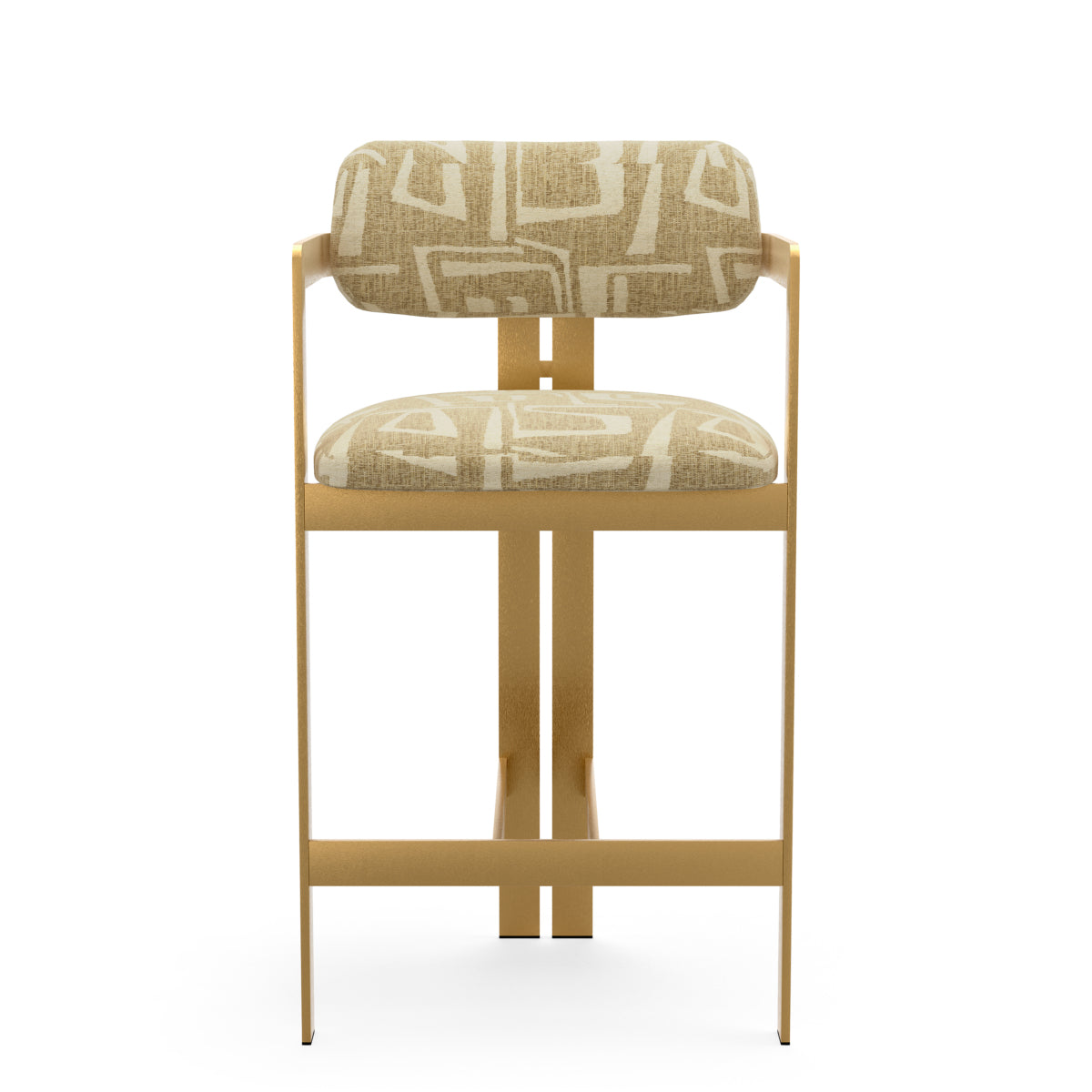 Light Brown Rounded Back Counter Stool Donato | B