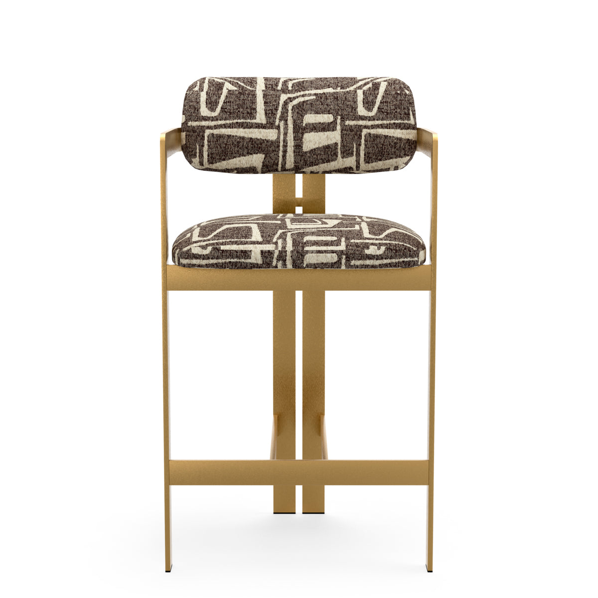 Dark Brown Rounded Back Counter Stool Donato | B