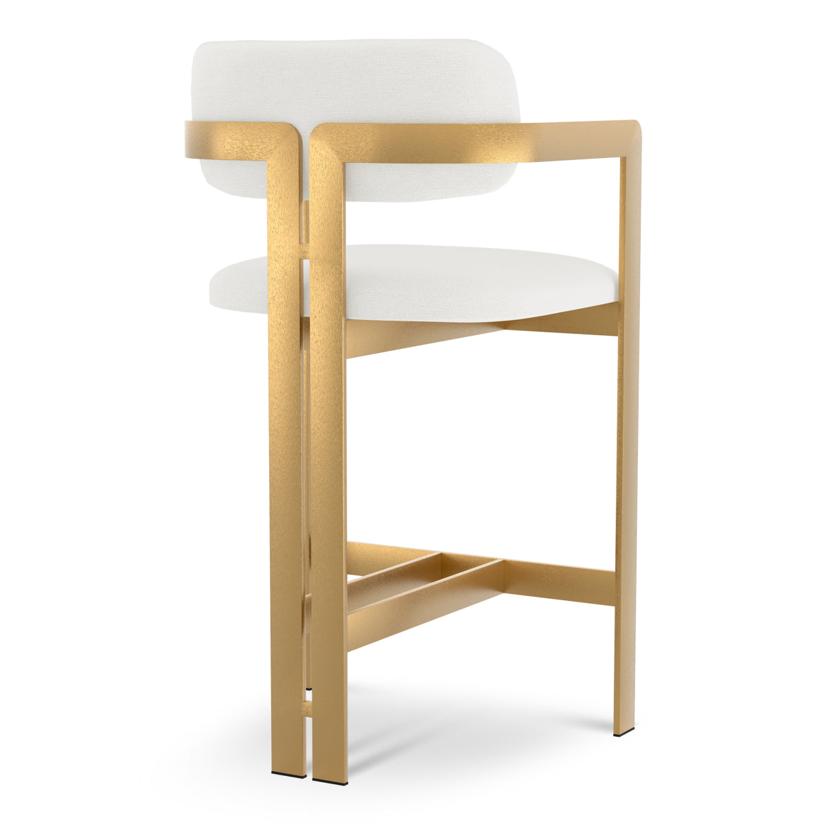 Muslin White Rounded Back Counter Stool Donato | A