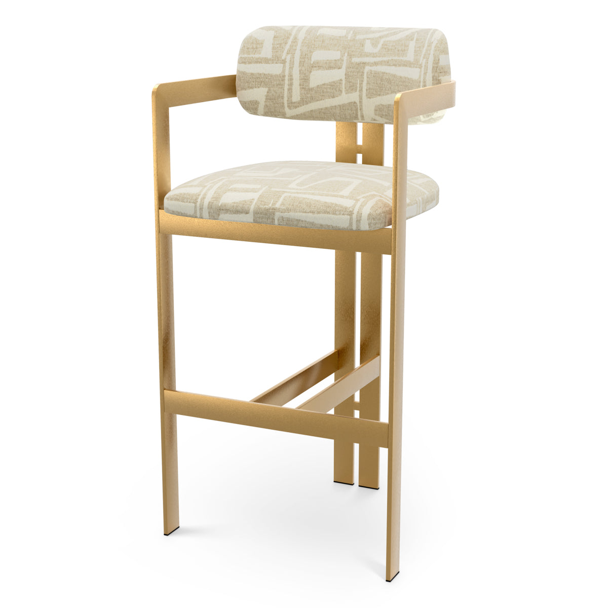 Light Gray Gold Frame Bar Stool Donato | B