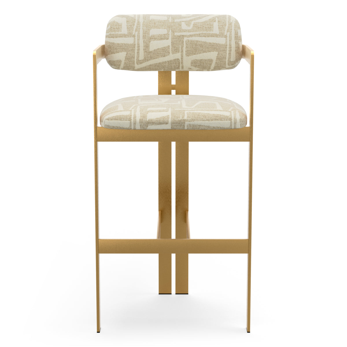 Light Gray Gold Frame Bar Stool Donato | B