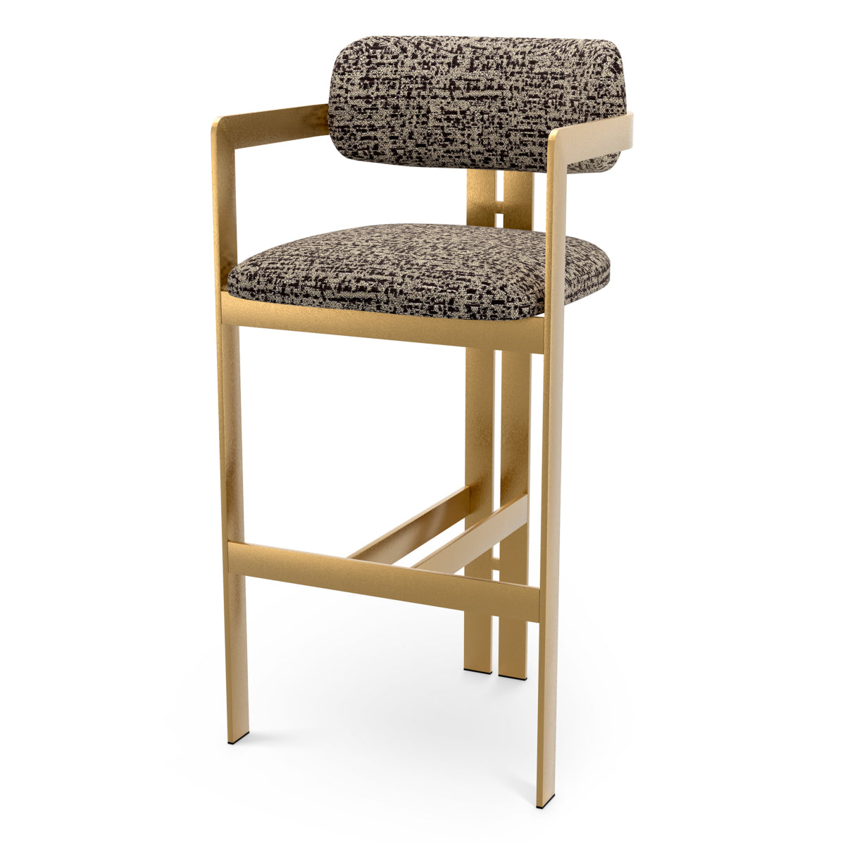 Dark Brown Gold Frame Bar Stool Donato | D
