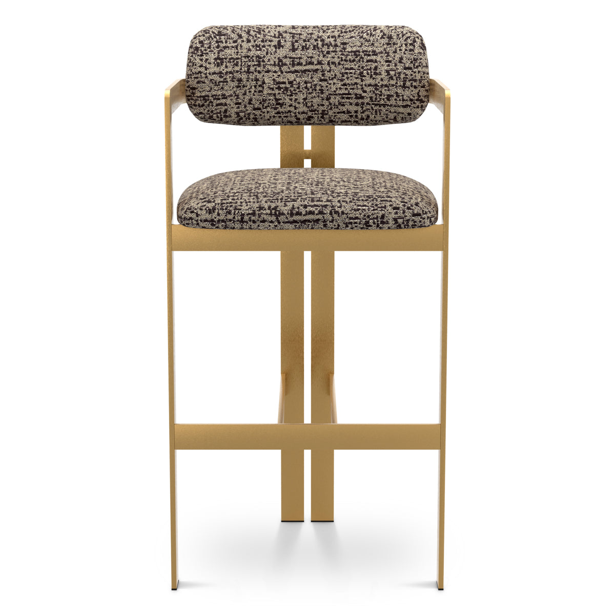 Dark Brown Gold Frame Bar Stool Donato | D