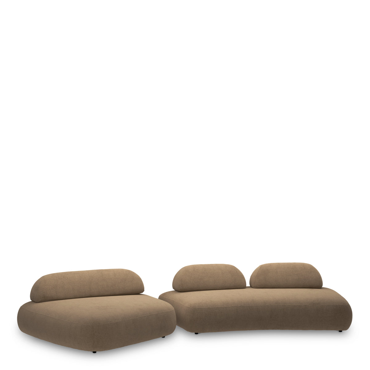 Stratfort Brown Modular Curved Sofa Residenza
