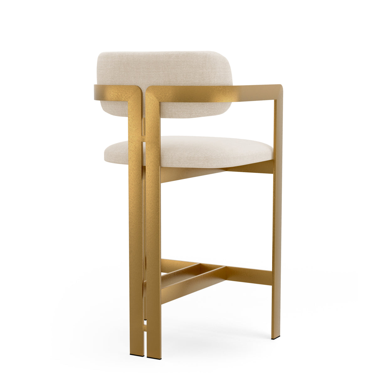White Upholstered Counter Stool Donato