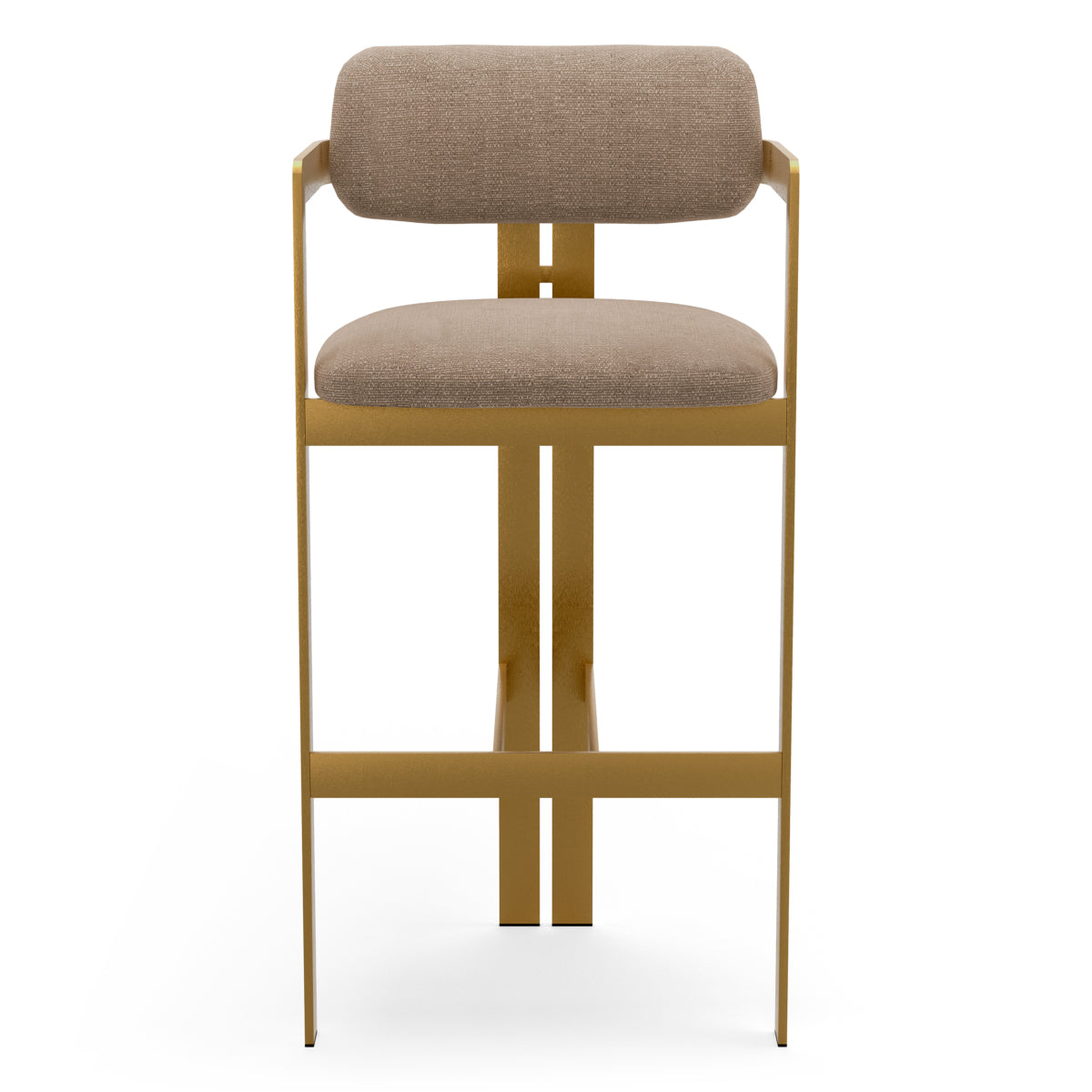 Stratfort Warm Gray Gold Frame Bar Stool Donato | C