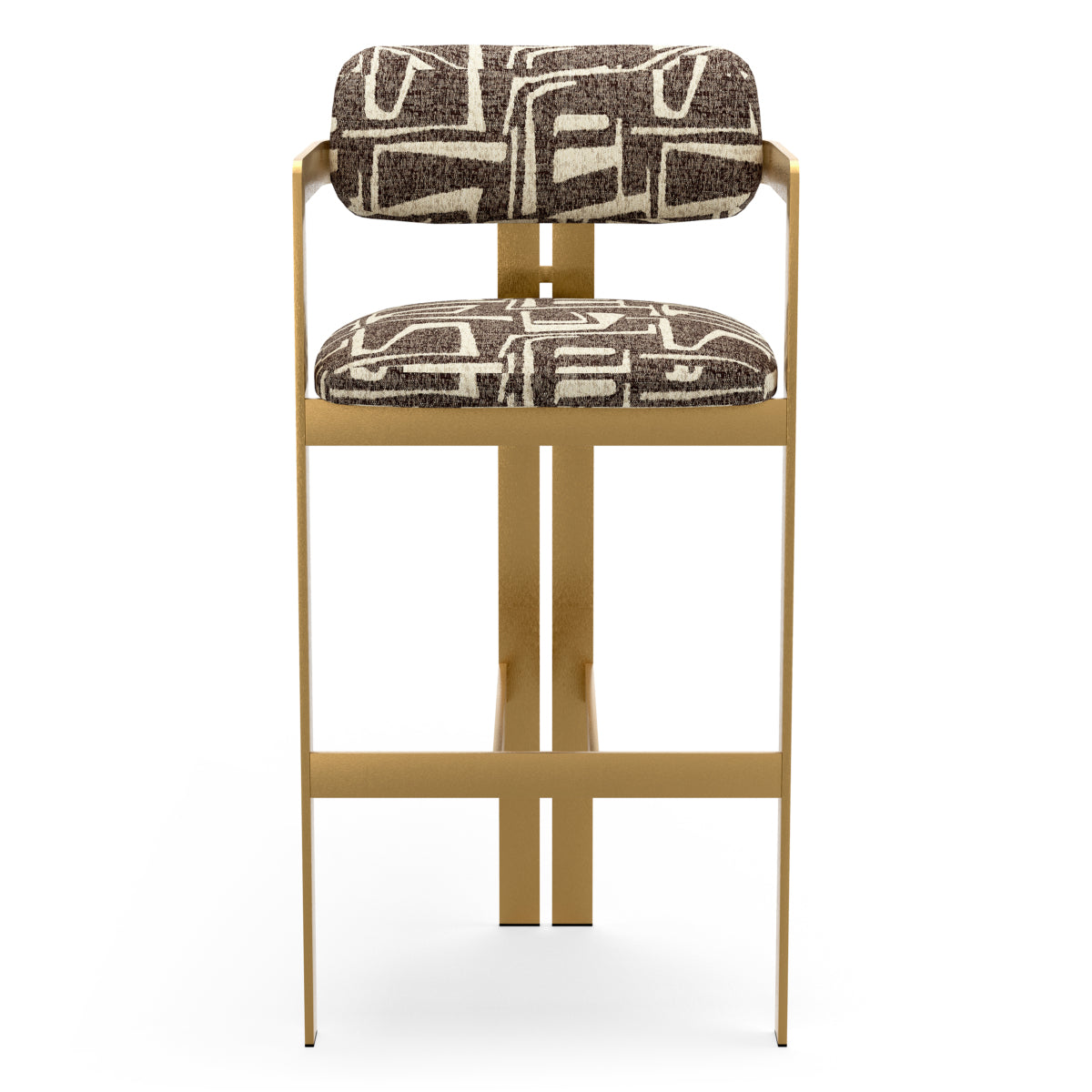 Dark Brown Gold Frame Bar Stool Donato | B