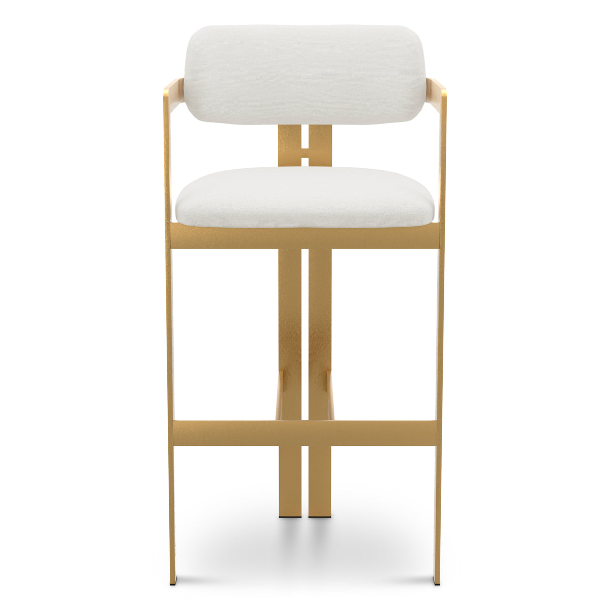 Muslin White Gold Frame Bar Stool Donato | A