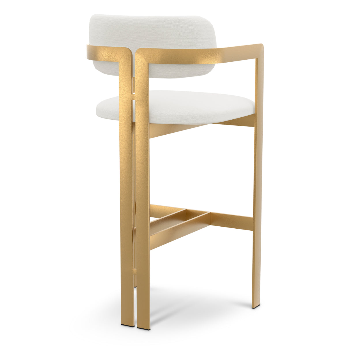 Muslin White Gold Frame Bar Stool Donato | A
