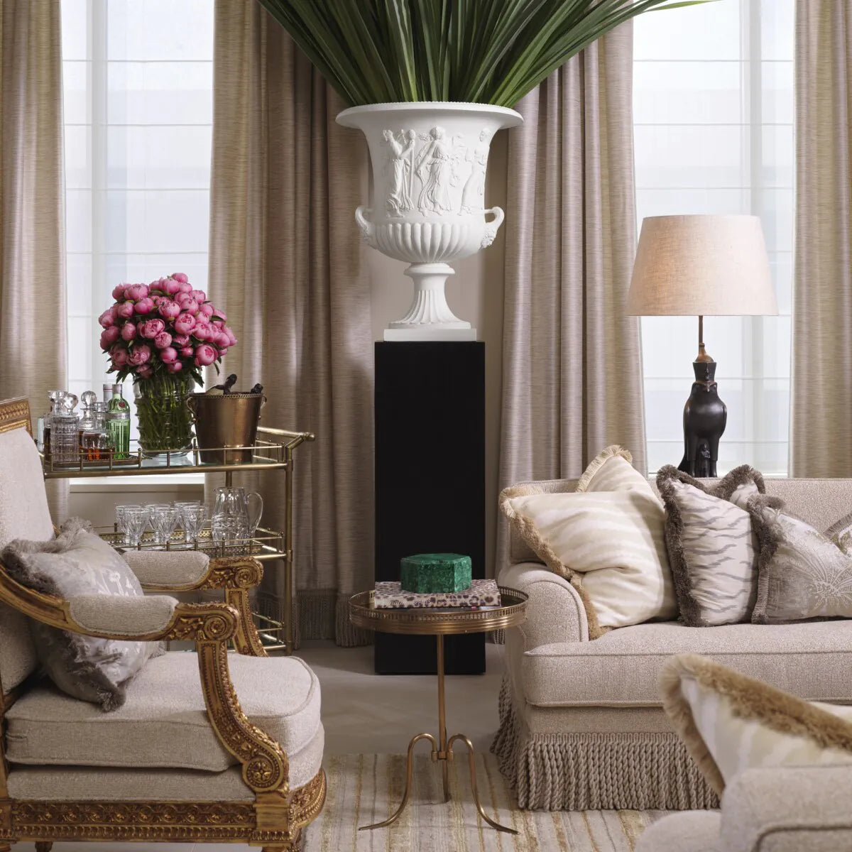 White Classical Relief Vase Calyx-Krater | Eichholtzmh.com