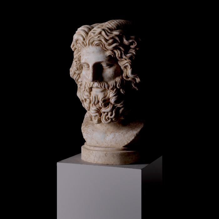 Statue Zeus marble antique look