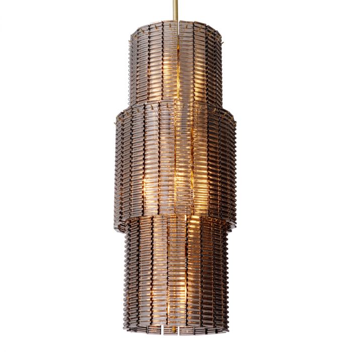 Chandelier Imperial brushed brass finish smoke glass