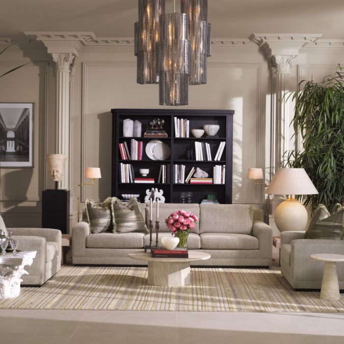 Chandelier Imperial brushed brass finish smoke glass